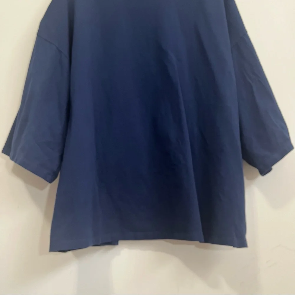 Storq Kimono Cardigan Maternity Sz 4 4X Navy Open Front Nursing Lounge (No Belt)